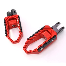 Autobahn88 Motorcycle Footpeg (Front/Rider - Touring-Type with No-Extension), compatible with Triumph Thruxton 900 (2004-2007) (Red)