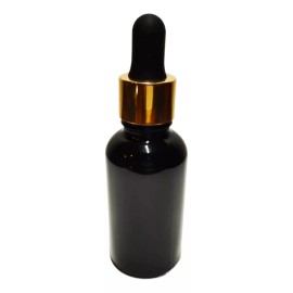 Meliars Gotero 20 Ml Frasco Negro Con Bulbo Dorado Negro (10 Pzs)