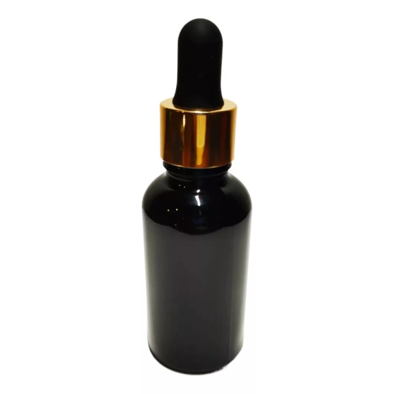 Meliars Gotero 20 Ml Frasco Negro Con Bulbo Dorado Negro