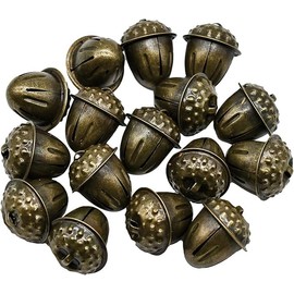 16 Tin Bell Bell Christmas Bell Retro Acorn Shaped Decorative Bell Cute Bells for Events DIY Crafting Charms Bell Collar Bell Accessory Gift Christmas Tree Festive Outdoor Hanging Sleigh Bell Bell
