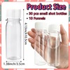 30 Pcs 2oz Small Plastic Shot Bottles with White Caps,Round