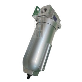 HEAVY DUTY HIGH FLOW COMPRESSED AIR IN-LINE PARTICULATE FILTER WITH 9OZ METAL BOWL, 1" NPT PORTS, AUTO DRAIN, 160 CFM, VISIBLE SIGHT GLASS, 5 MICRON ELEMENT