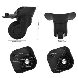 Alomejor One Pair of Black Suitcases, Single Row Wheel, Universal Luggage, Spare Wheels, Luggage Accessories, Outdoor Accessories