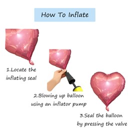 VGRDTW Silver Pink Heart Balloons,12Pcs Aluminium Foil Balloons,18 Inch Heart Shaped Party Decorations for Weddings Birthdays Baby Showers Beach Parties