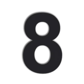 QT Modern House Number - EXTRA LARGE 10 inch BLACK - Stainless Steel (Number 8 Eight), Floating Appearance, Easy to Install and Made of Solid 304 Stainless Steel