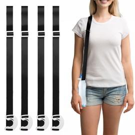 Generic 4 Pack Water Bottle Holder Lanyard, Adjustable Shoulder Strap for 16.9 fl oz Bottles, Black