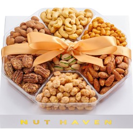 Nuts Gift Basket - Assortment of Sweet & Roasted Salted Gourmet Nuts - Assorted Food Gift Box for Birthday, Family, Sympathy, Men & Women.