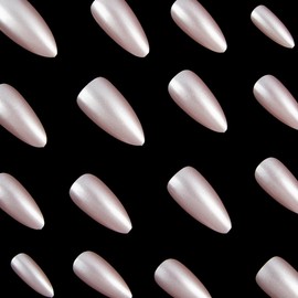 24Pcs Almond Press on Nails Long French Tip Chrome Fake Nails Aurora Gradient Design French False Nails Stiletto Stick on Nail Glossy Glue on Nail for Women Daily Wear Decor Manicure Kit