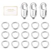 ALEXCRAFT 23 Pcs SquareLobster Clasps with Jump Rings Set S925