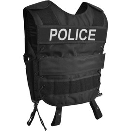 normani Tactical SWAT Vest with Pistol Holster and Removable Lettering on Back, Police