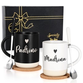 Cabtnca Godparents Proposal Gift, Godparents Gift, Padrino Madrina Mugs, Will You Be My Godparents, Christmas Birthday Gifts for Godparents from Godchild, Godparents Gifts for Baptism, 16 Oz