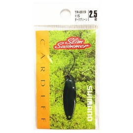 Shimano TR-0019 11S Spoon, Cardiff Area Spoon, Slim Swimmer, 0.1 oz (2.5 g), Dark Green 972507