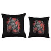 Boxing Rhino Boxing Gloves Kickboxing Funny Boxer Rhinoceros Throw Pillow