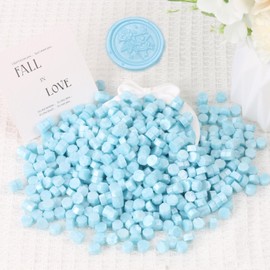 Light Blue Sealing Wax Beads 720pcs, HOSEALING Premium 0.55lb Wax Seal Beads for Wax Seal Stamp, Blue Sealing Wax Pellets Refill Pack for Wax Seal Kit, Wedding Invitations, Letter Sealing