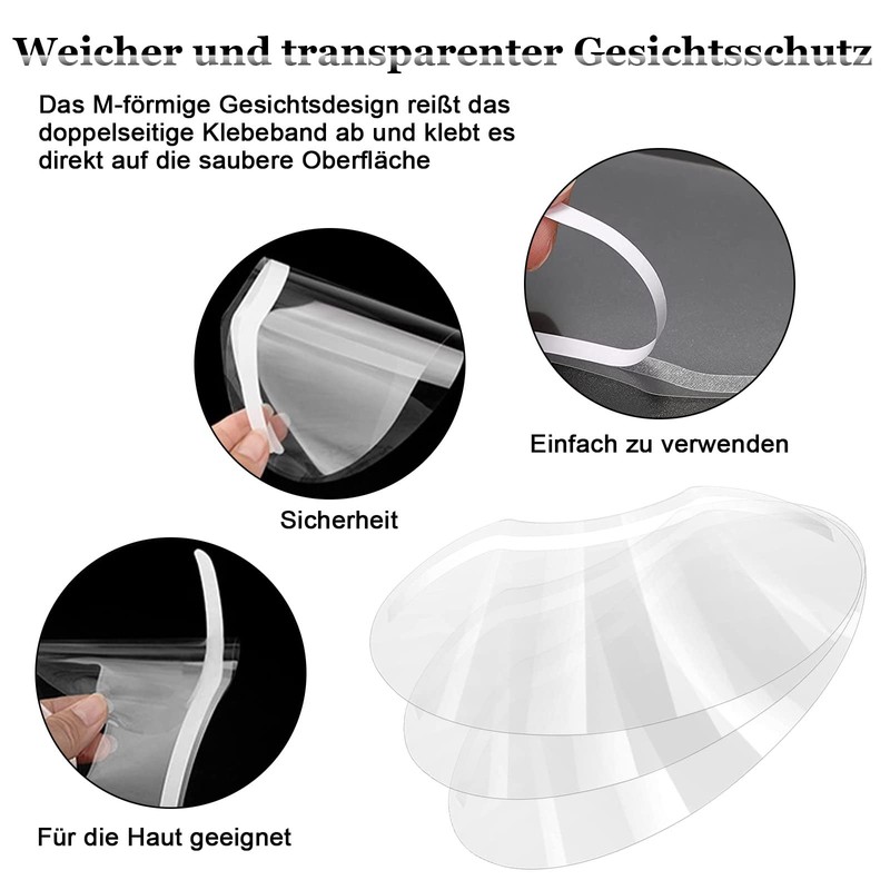 Pack of 30 Clear Face Visors, Plastic Face Protection, Transparent