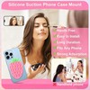 Silicone Phone Grip with Strong Suction, Strawberry Design, Pink Green