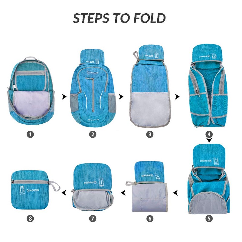 ZOMAKE Foldable Backpack 25L - Lightweight Folding Backpacks Packable Hiking