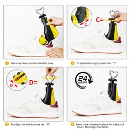 QGBGYPRCP Shoe Stretcher & Boot Stretcher - Men's & Women's, 2 Pieces Adjustable Width and Length for Wide Feet, Shoe Boot Stretcher for Men's Size 8-13'' & Women's Size 9.5-14''