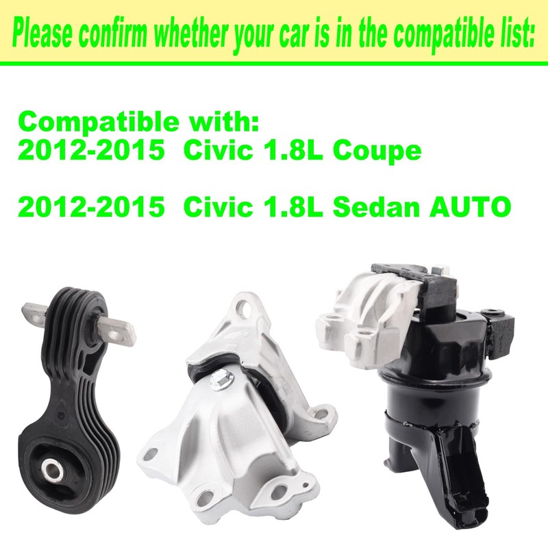 SHICHU Engine Motor Mount Compatible with 2012-2015 Civic 1.8L Coupe/Sedan