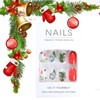 Christmas Short Press on Nails Round Shape Fake Nails Cute