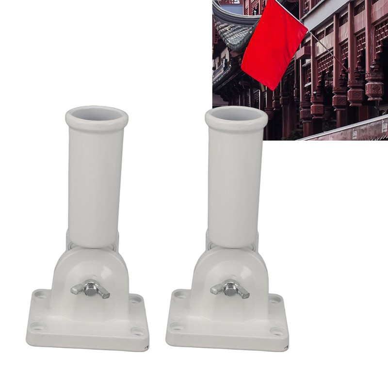 2Pcs Adjustable Flag Pole Holder Aluminium Alloy Metal Wall Mount