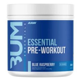 Raw Cbum Essential Pre Workout Pre Entreno 30 Servicios Sabor Blue Raspberry
