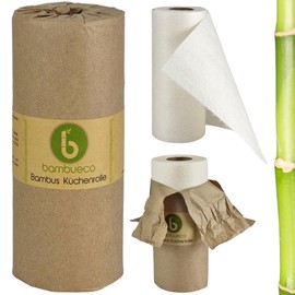 Bamboo All-Purpose Towels - Kitchen Roll - Washable Household Towels - Extremely Absorbent and Tear-Resistant than Normal Kitchen Towels - Replaces up to 60 Household Rolls - 4 Rolls