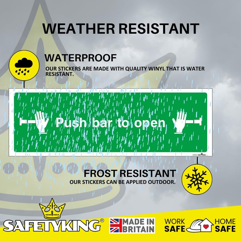 SAFETYKING® Fire Exit Sticker Arrows (Push Bar)