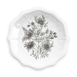 Tarhong TT20744978 Farmhouse Botanical Appetizer Plate, 7.5 inches (19 cm), Dish, Break-Resistant, Melamine Tableware, Plastic, Dishwasher Safe, One Plate, Stylish, Cute, Lightweight, Outdoor,