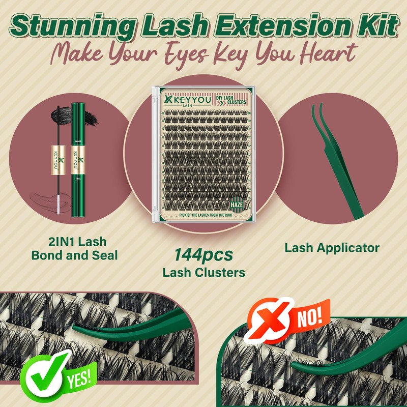 Lash Clusters Kit Soft Natural with Thin Band Easy to