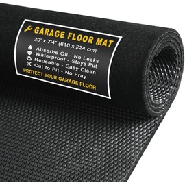20' x 7'4" Garage Floor Mats - All-Weather Garage Floor Mats for Under Car, Absorbent Oil Spill Mat, Anti-Slip Garage Carpet, Reusable Garage Mats with Waterproof Backing, Garage Car Mat & Floor Mat
