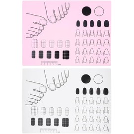Almohadilla de Práctica de Uñas de Silicona 2 Piezas para Arte Reutilizable y Portátil, Protege Superficies de Trabajo, Adecuado para Exhibición y Manualidades