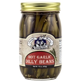 Amish Wedding Hot Garlic Dilly Beans 16oz (Pack of 2)