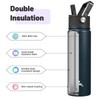 Konokyo 22oz Stainless Steel Bottles with 3 Lids Sport Insulated