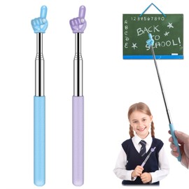 Retractable Teacher Pointer for Classroom Kids Reading, Dumero Extendable Finger Pointer Stick, School Collapsible Telescoping Long Hand Pointing Stick, Classroom Must Have Supplies Essentials, 2 Pack