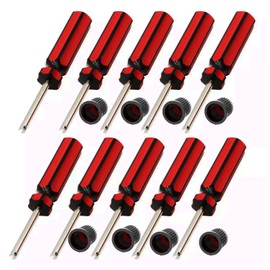UpAmcarker 10Pcs 6523339 Screwdriver Valve Core Car Motorcycle Truck Bike Screwdriver Valve Stem Remover Tire Core Repair Install Tool 6523339 (10Pcs Red Handle)