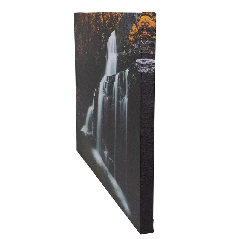 Northlight 23.5" Natures Woods Autumn Waterfall Scene Canvas Wall Art