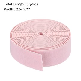MECCANIXITY Elastic Bands for Sewing 1"(2.5cm) 5 Yard Pink Knit Elastic Spool High Elasticity for Wigs, Waistband, Pants