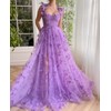 Long Tulle Prom Dress with 3D Butterflies Ball Gown Evening