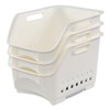 Obstnny 3-Pack Plastic Stacking Storage Basket, Stackable Kitchen Baskets, White