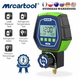 Mrcartool Refrigeration Digital Manifold Gauge HVAC System Leak Meter Pressure Vacuum Test