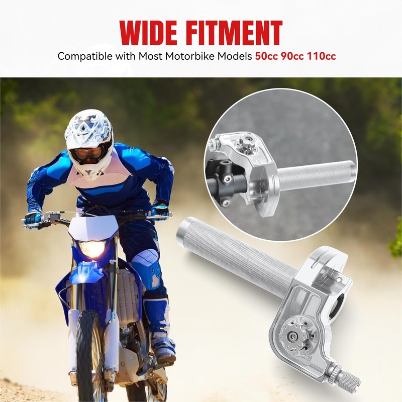 RIDLOG 7/8" 22mm Quick Twist Throttle Assembly with Throttle Cable,