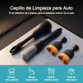 4Pzs Brochas para Detallado Automotriz, Cepillos Suave Microfibra para Limpieza Interior de Coche, Sin Arañazos, Kit Brochas de Cerdas Suave para Tabl