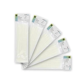 Beutel mit 100 weißen Kabelbindern, 2,5 x 200 mm, 100% Nylon 66, robust und langlebig, ideal zum Organisieren von Kabeln und zur Sicherung von Gegenständen.