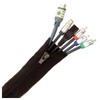 Fisual Zip Up Cable Sleeve Black 30mm Diameter 1m