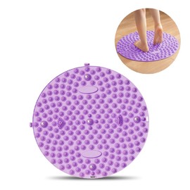 [YEZHU発売] 足ツボマット 足裏マッサージ 足ツボ押し 指圧ボード フットマッサージャーマット TPR素材製 35cm円形 家庭用フットマッサージマット 人間工学に基づいた 疲労回復血液循環を促進する(パープル)