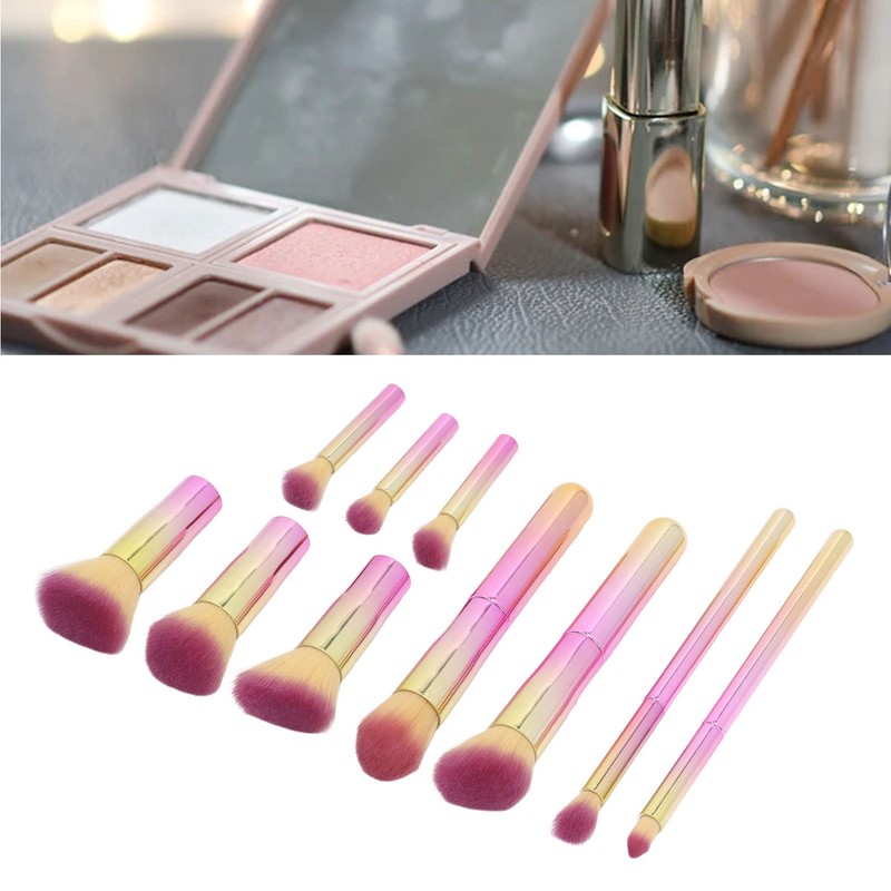 10PCS Travel Makeup Brushes Detachable Handle Powder Brush Set for