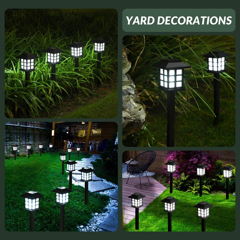 SOLPEX Solar Outdoor Lights, 12 Pack Path Lights, Walkway Light