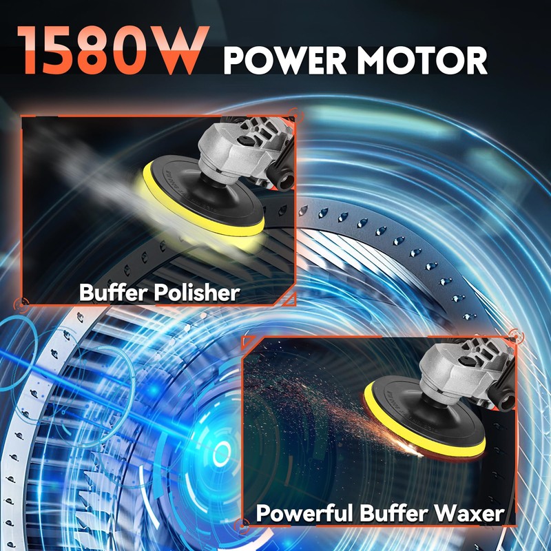 Buffer Polisher, Powerful Buffer Waxer, 7 Variable Speed 1000-3500 RPM,Rotary