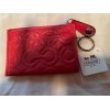 Coach Mini Skinny. ID Wallet With Keychain. Signature And Leather.